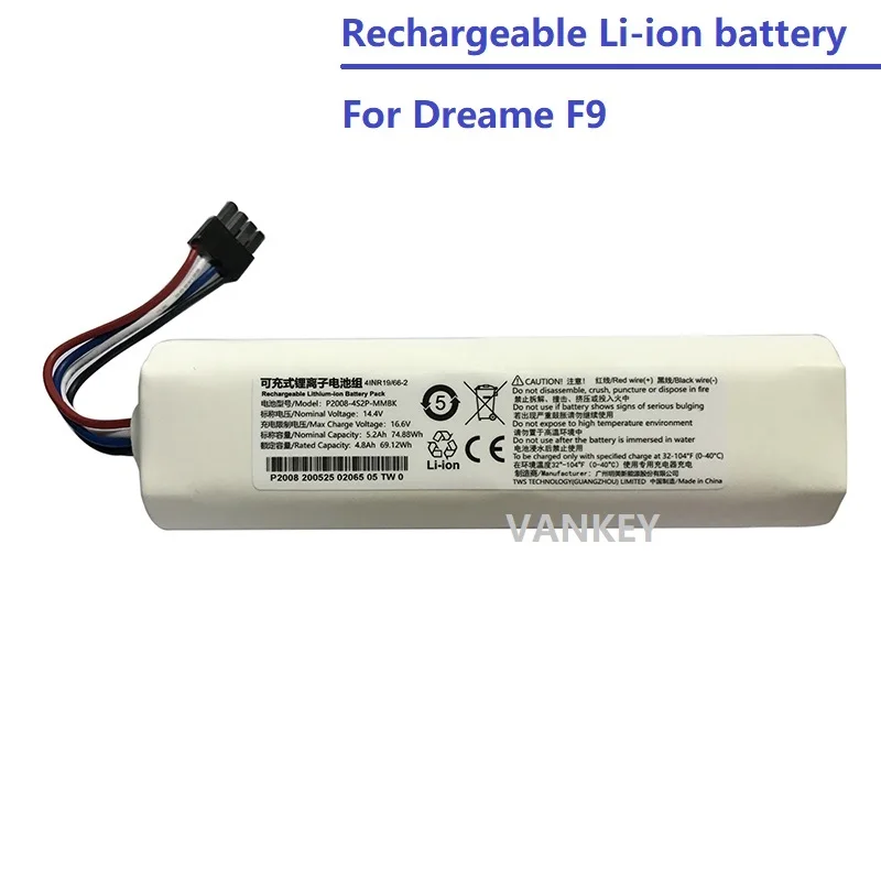 New Li-ion Battery for Dreame F9 Robot Vacuum Cleaner Spare Parts D9 F9 L10 L10 Pro Trouver Finder RLS3 Battery Pack Accessories