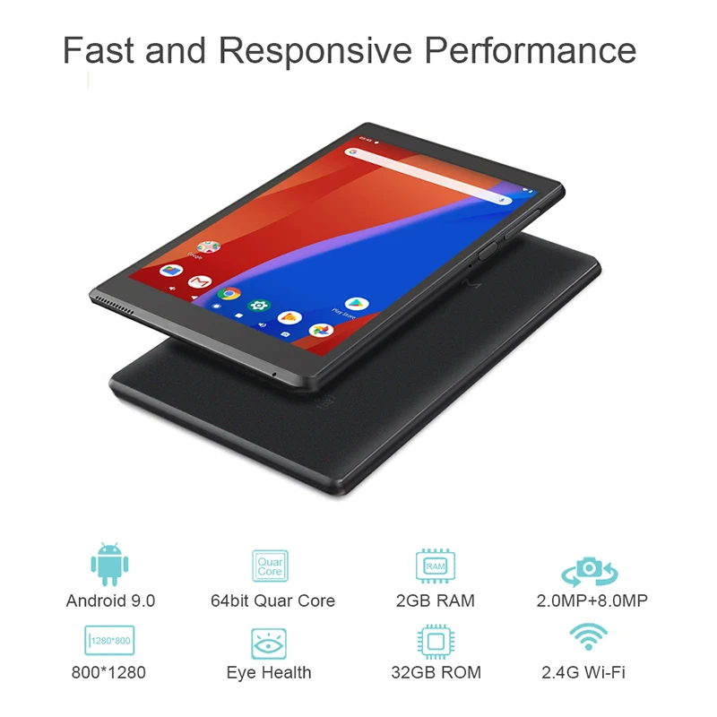 PRITOM L8 Tablet 8'' Tablet PC Android 9.0 WiFi Tablets 2GB 32GB Tab Quad Core HD IPS Screen 8.0MP Camera Support Multi-language