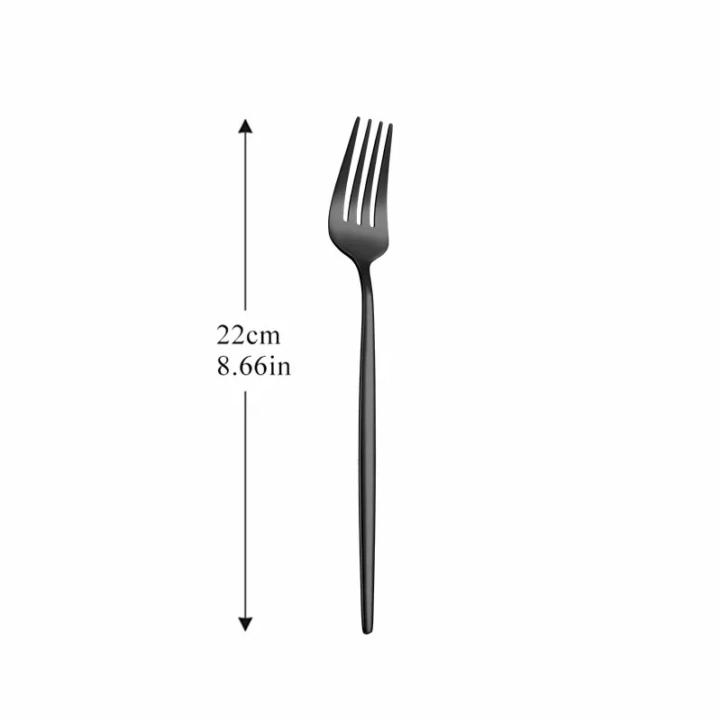 

Black Dinner Fork Stainless Steel Cutlery Set Kitchen Western Gold Fork Dinnerware Silverware Dinner Fork Tableware Dropshipping