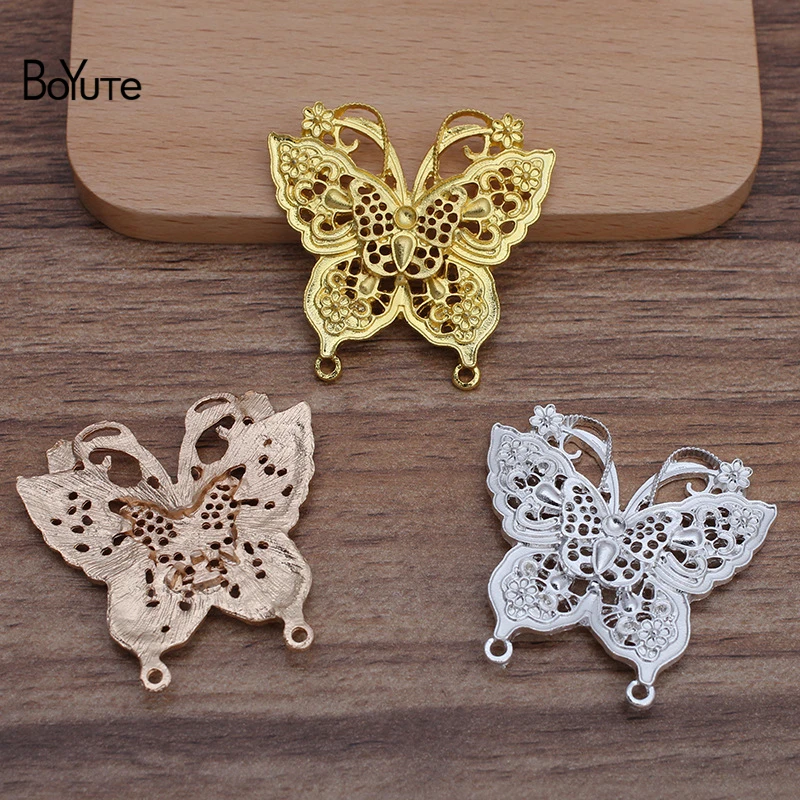 BoYuTe (10 Pieces/Lot) 40*40MM Metal Alloy Butterfly Pendant Factory Direct Supply Handmade DIY Jewelry Accessories