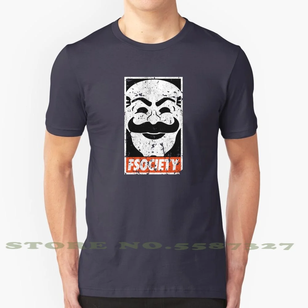 Fsociety 100% Cotton T-Shirt Fsociety Activist Guy Fawkes Anonymous Server Hacking Mr Robot E Corp Rami Gideon Allsafe