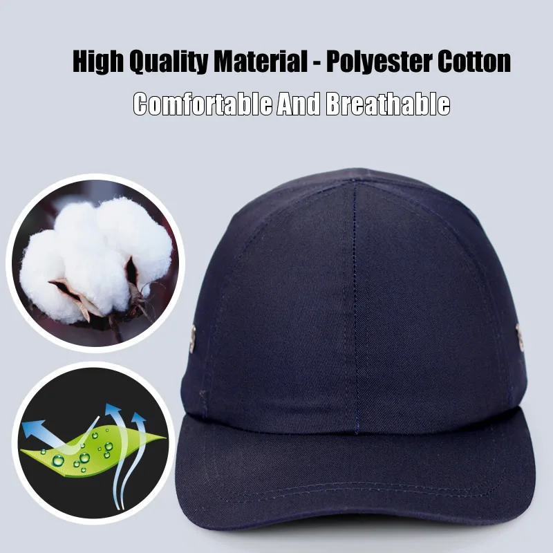 Work Safety Bump Cap Baseball Hat Protective Helmet Light Weight Anti-collision Hard Breathable Inner Shell For Work Repairing