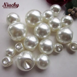 Niucky-Good Eco-friendly ABS Sewing Pearl Buttons, Clothing Dress Decoration Gift, DIY Crafts Accessories, 5mm- 20mm, P0301-005