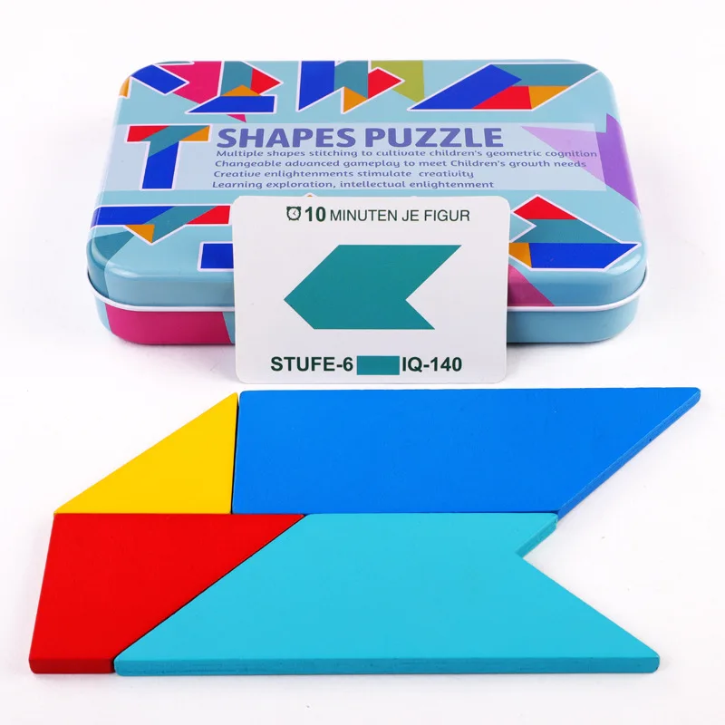 Tangram-Puzzle 3D en bois pour enfants, jouets d'apprentissage pour bébés, jeu coule pour enfants, nouvelle forme