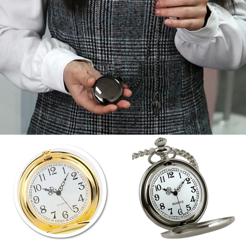 Retro Vintage Men Steampunk Quartz Watches Classic Pocket Watch Round Hanging Chain Watch Alloy Pendant Bag Jewelry Accessories