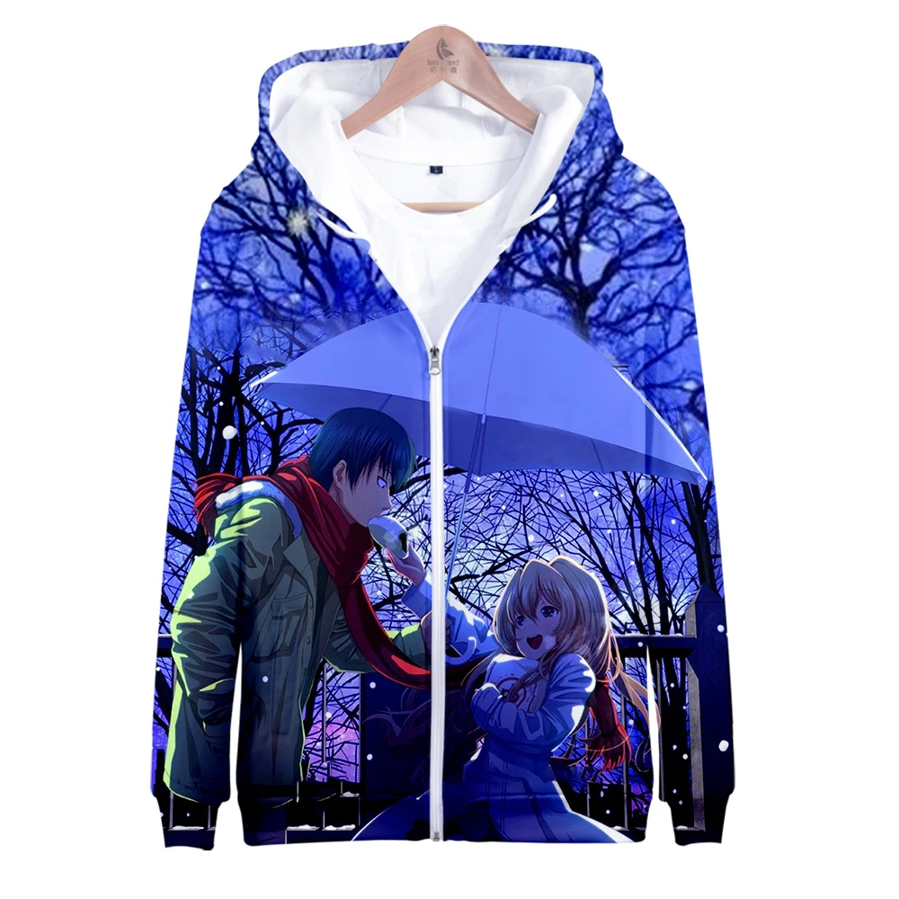 Sudadera con capucha y cremallera para hombre y mujer, ropa de calle con estampado 3D de Toradora, de manga larga, a la moda, gran oferta, 2021