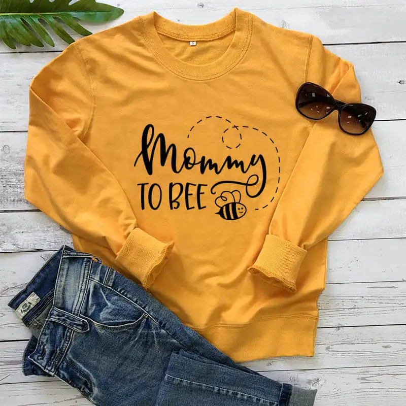 Mommy To Bee Cute Bee Sweatshirt New Arrival 2020 Women's Funny Casual Cotton Tops Mother's Day Gift Mom Lift Tops