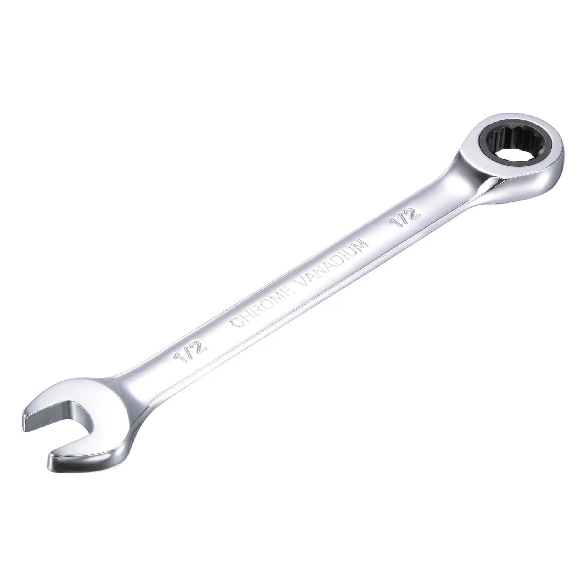 uxcell 72 Teeth 12 Point 1/2 Inch Ratcheting Combination Wrench SAE Ratchet Box Ended Spanner Tools, Cr-V