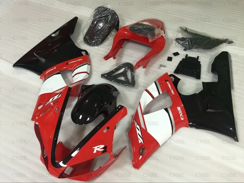 Plastic Fairings for YZF1000 R1 2001 YZFR1 Full Body Kits 2000 for YAMAHA YZFR1 Body Kits 2000 - 2001 Red White Black unpainted