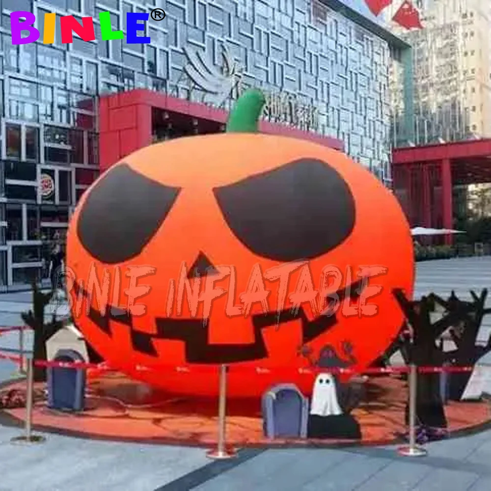 

Outdoor 10ftH giant inflatable pumpkin model halloween decorative pumpkin replica airblown cushaw for yard decoration