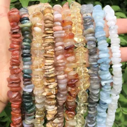 Natural Irregular Labradorite Moonstone Agates Crystal Flat Dondelle Chips Gravel Stone Bead For Jewelry Making DIY Bracelet