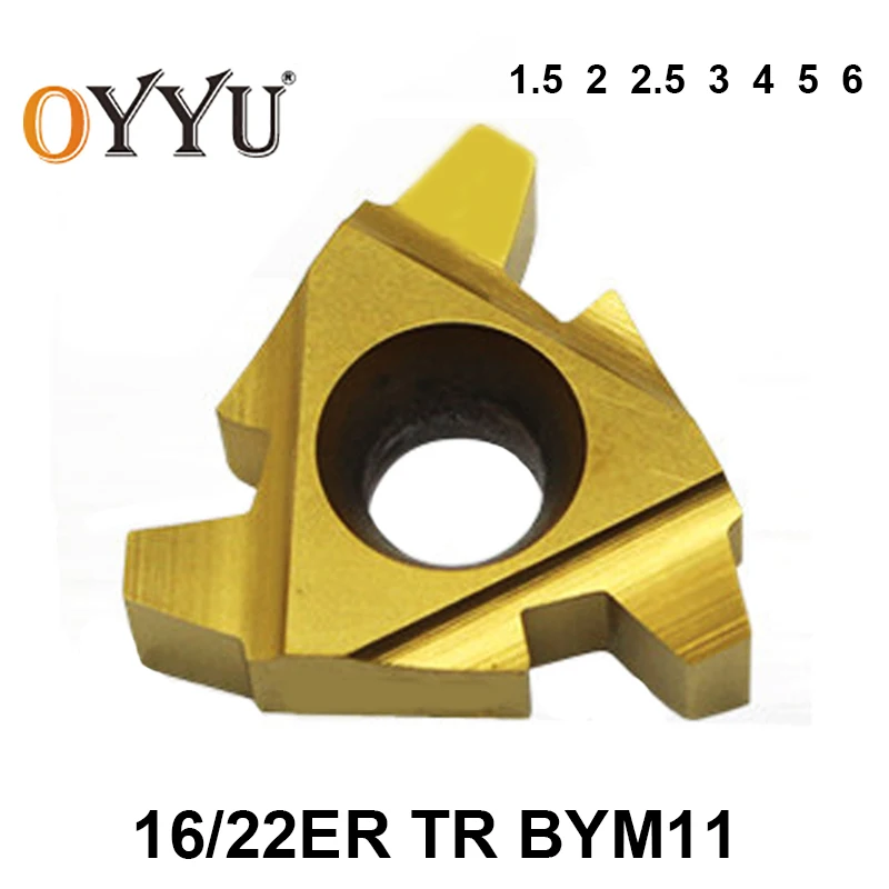 OYYU 10pcs 16ER 22ER 1.5TR 2TR 2.5TR 3TR 4TR 5TR 6TR BYM11 16 22 ER 1.5 2 2.5 3 4 5 6 TR Lathe Tools Turning CNC Cutter Carbide