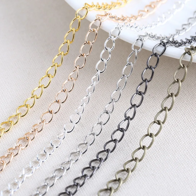 5 meter Gold/Silver/Antique Bronze Color Plated Necklace Chains Bulk Extender Chains for DIY Jewelry Making Handmade Supplies