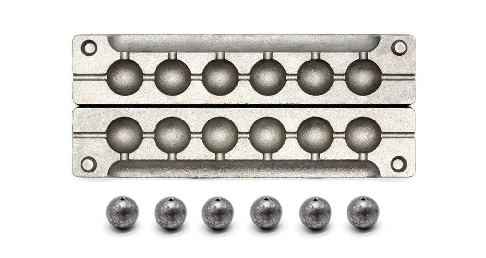 Agape DIY Angeln Ball Sinker Form ADBASM/ # 5 Ballsinker 44 g 6 Hohlräume – Detail 2