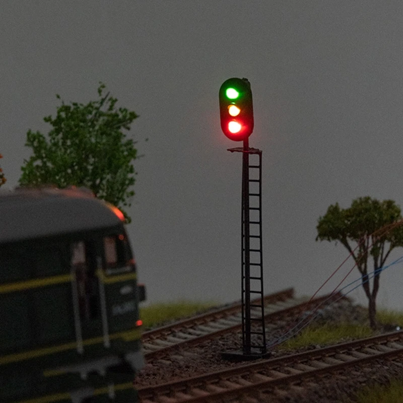 Dollhouse Railway Signal Light Miniature Traffic Signals 1:87 Scale Micro Hobby Building Model Supply Sandbox Accessory