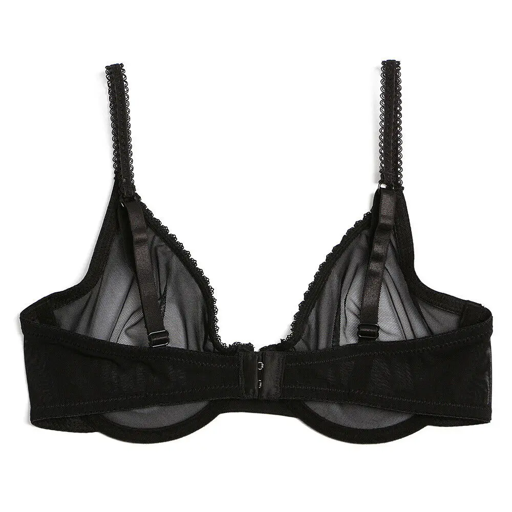 Sujetador hueco transparente para mujer, malla de gasa sexy, sujetadores ultrafinos B, C, D, E, F 75, 80, 85, 90, 95, 100, ee. Uu., ue, reino unido,