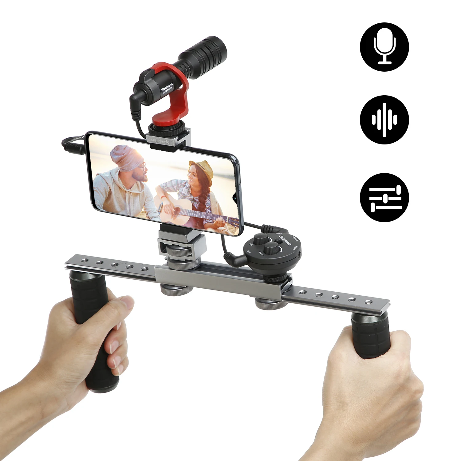 Saramonic-adaptador de áudio para câmeras DSLR Mirrorless vídeo, microfone Mixer, smartphones, gravadores, laptops, Youtube Streaming, AX1