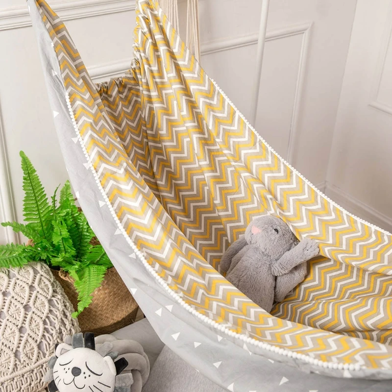 Children Hammock Swing Indoor Outdoor Hanging Basket Kids Cotton Cloth Bag Chair Baby Room Home Decorations