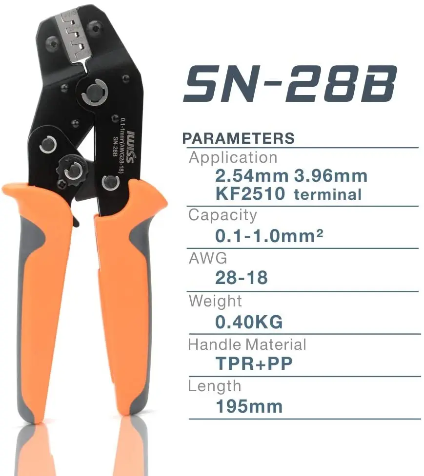 IWISS mini mano attrezzo di Piegatura SN-28B/48B/58B/01BM/03BM/2546B/2549/SN-05B/SN-02C dupont jst crimpatrici pinze Strumenti Morsetto Elettrico