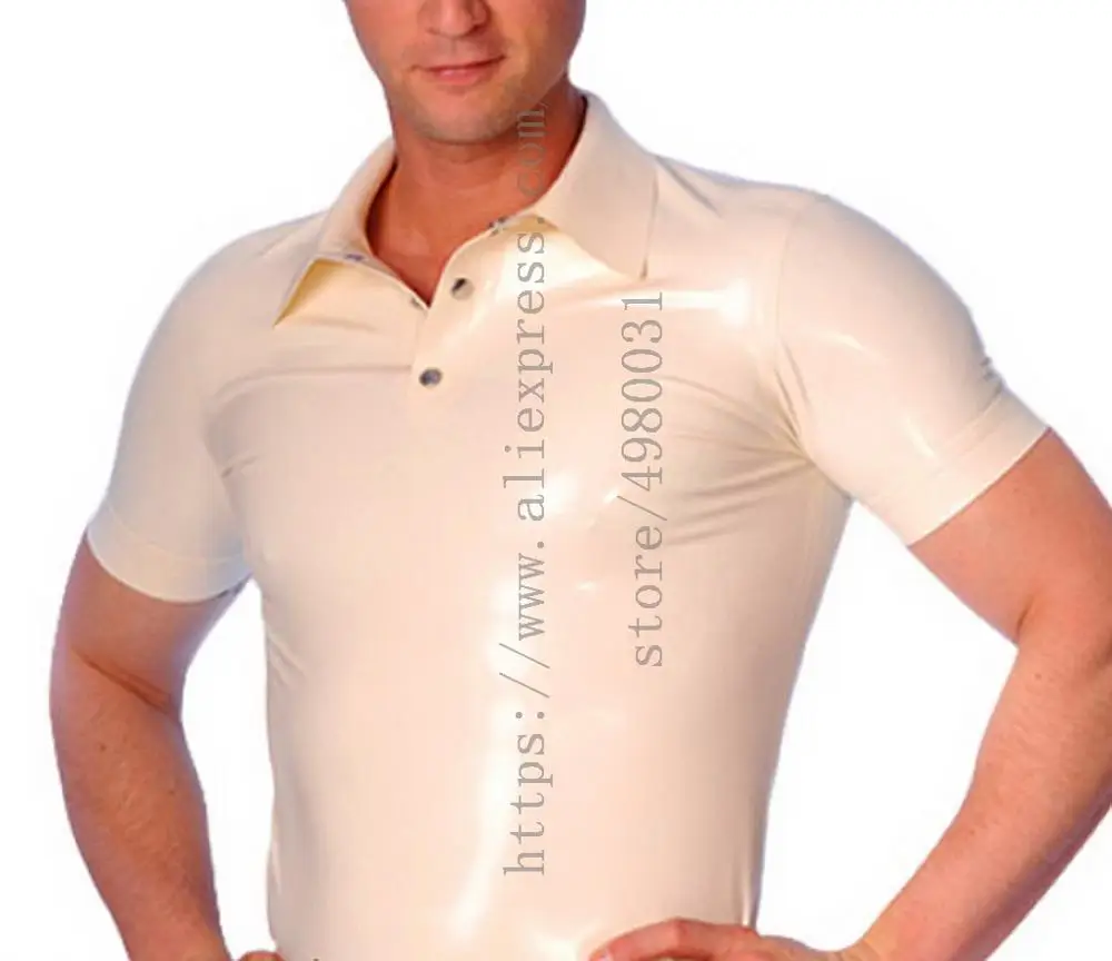 100% handmade white latex t-shirt short sleeve slim latex tops what is made of 0.4mm thickness natural & flexible latex material