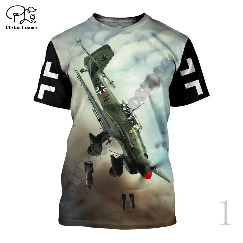 PLstarCosmos 3DPrint Men/Women Unisex Aircrafts Supermarine Air force Plane T-shirt Shorts Sleeve Funny Harajuku Streetwear W-1