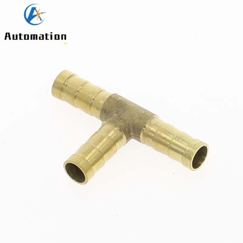 Adaptador de conector de acoplamiento de púas de latón en forma de T, tubo de manguera de 3 vías, T de 4mm, 6mm, 8mm, 10mm, 12mm, 16mm
