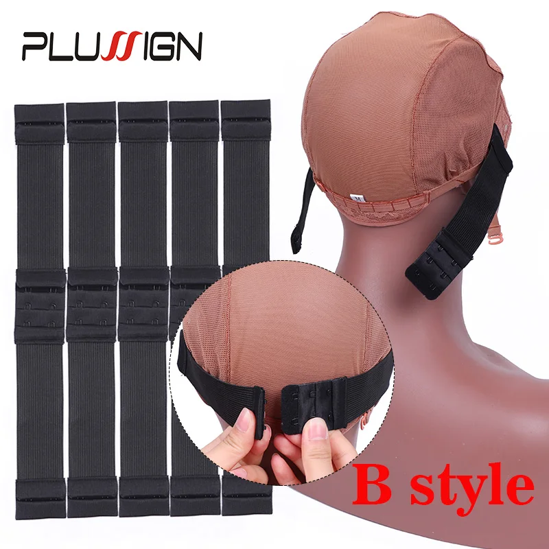 5 pièces Plussign bande élastique réglable pour perruques couture bande de perruque noire 2.5Cm, 3Cm, 3.5Cm largeur accessoires de perruque matériau fixe