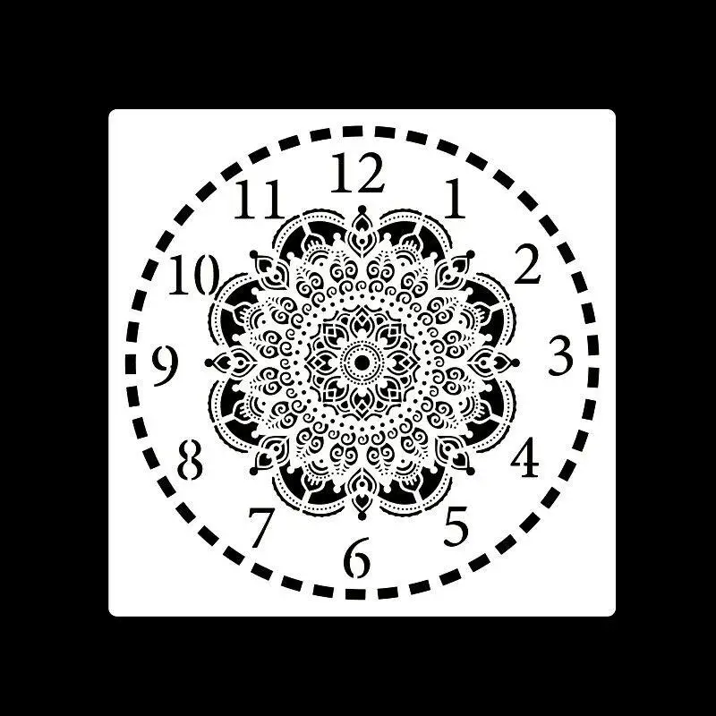 30 * 30cm  Mandala clock DIY Stencils Wall Painting Scrapbook Coloring Embossing Album Decorative Paper Card Template,wall