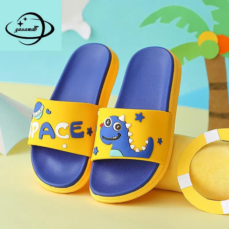 4-18y Kids Slippers Summer Boys And Girls Flip Flops Footwear Flat Heels Anti-Slippery Cartoon Soft Bottom Children\'s Shoes H15