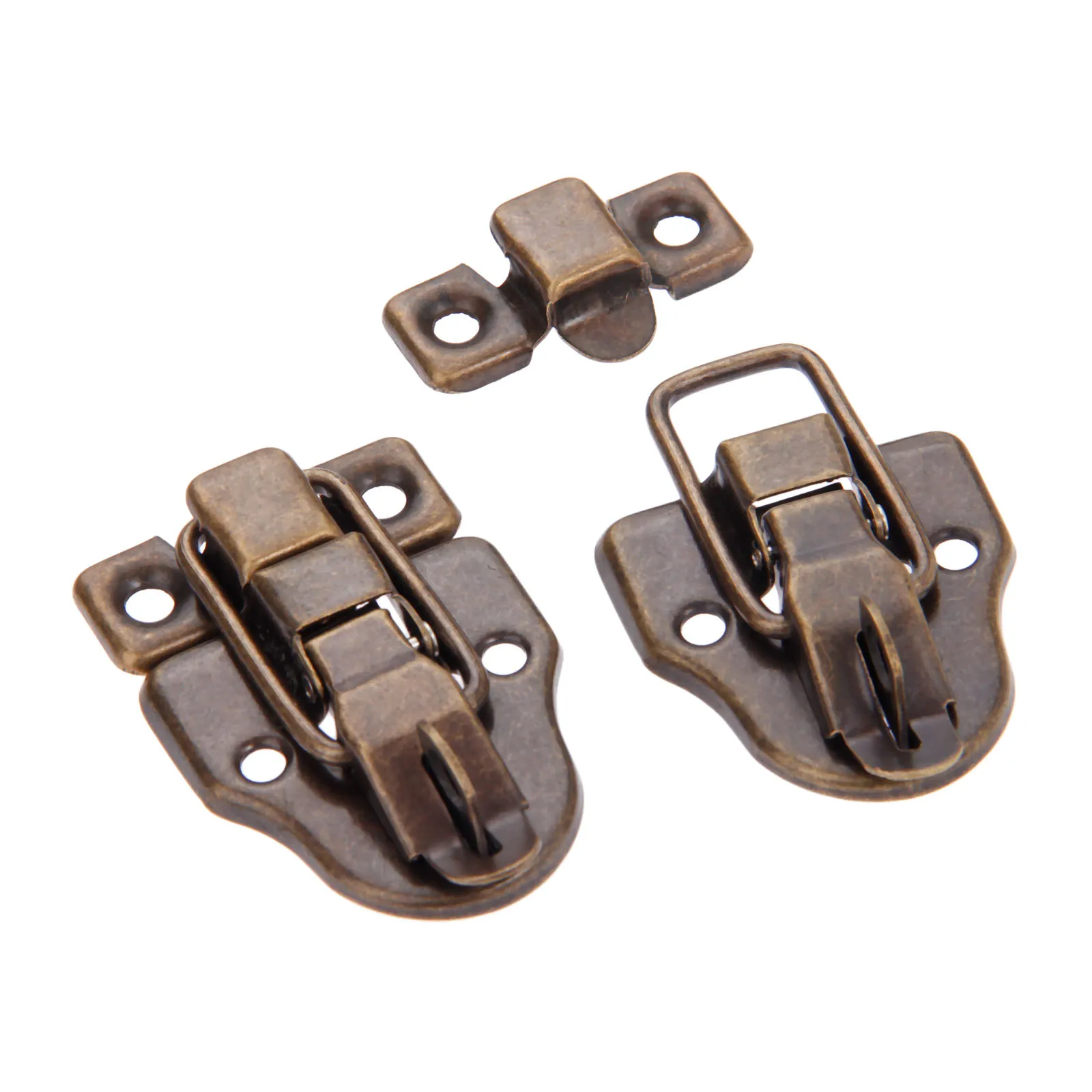 2pcs/1pair Antique Bronze Box Latch Hasps Decorative Drawer Suitcases Jewelry Wood Case Iron Buckle Clasp with screws 59*40mm