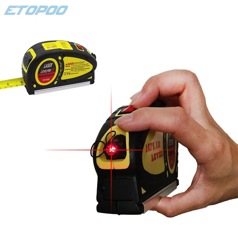 Upgrade Multipurpose laser level line lasers Horizon Vertical Measure Tape Aligner Bubbles Ruler Measuring diagnostic-tool