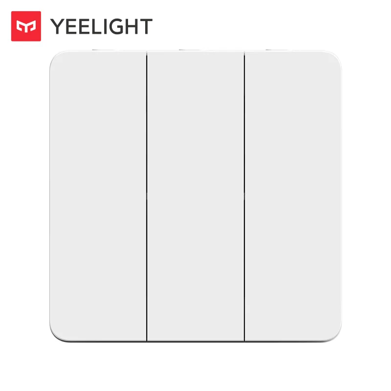 Yeelight Slisaon Wall Switch Button Panel Self Rebound 2 Way Dual Modes for Smart Lamp and Normal Light 250V 16A 1/2/3 Gang