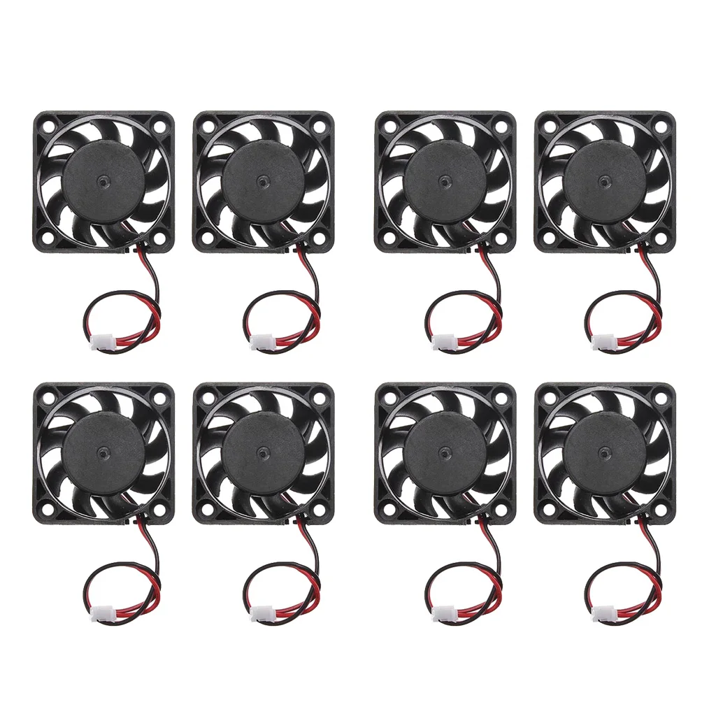 8 Pieces 12V Brushless 2Pin 40mm Mini 4cm Fan Silent Cooler Cooling Fan for PC 2 Pin Cooling Ball Bearing Fan Computer Case Fan