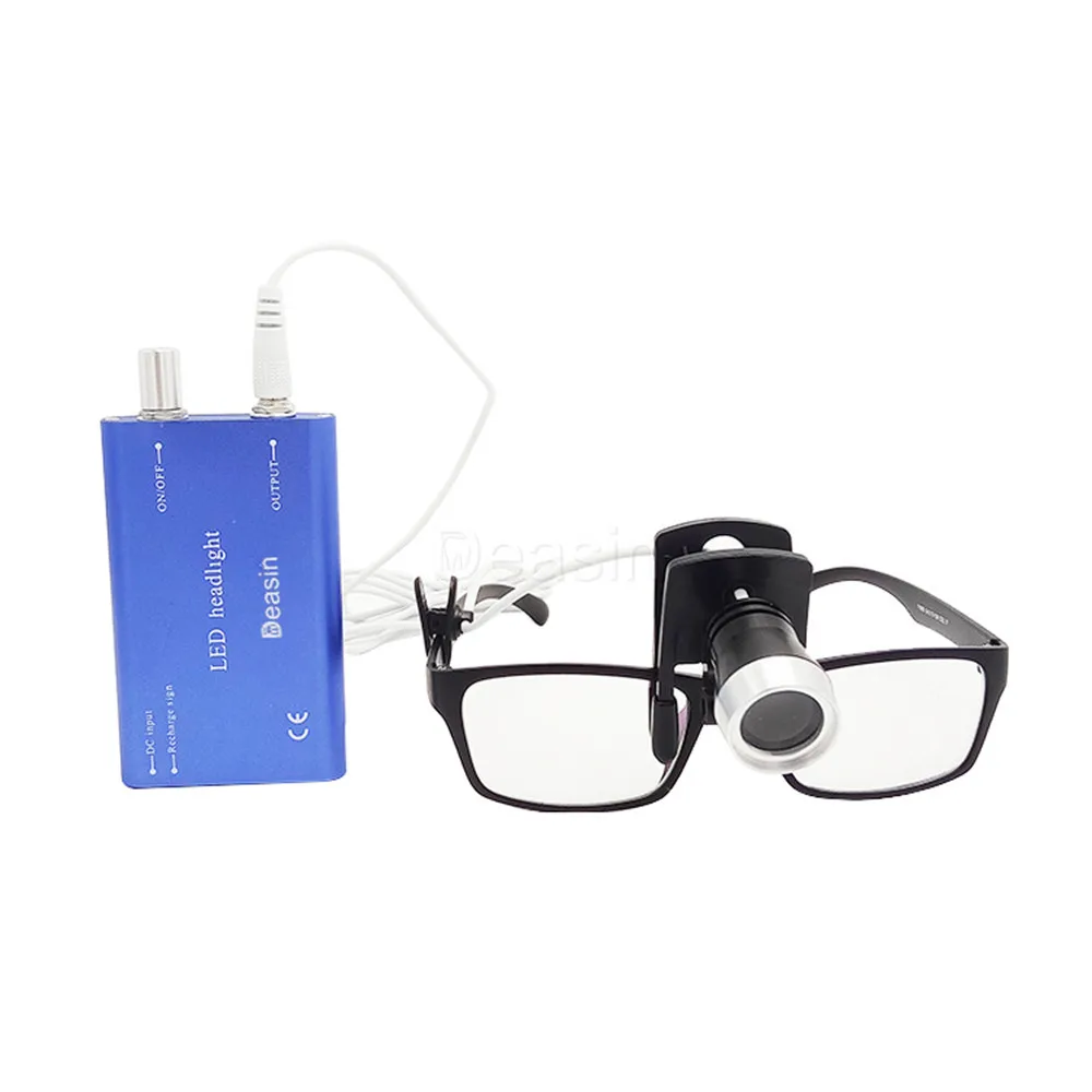 Portable LED Headlight with clip Lamp Black for Dental Lab Surgical Medical loupes glass