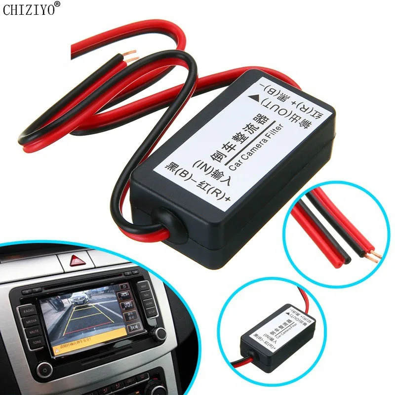 12V DC Car Backup Camera Filter with Power Relay Capacitor Interference Elimination Rectifier for Rear View Camera Stable Signal
