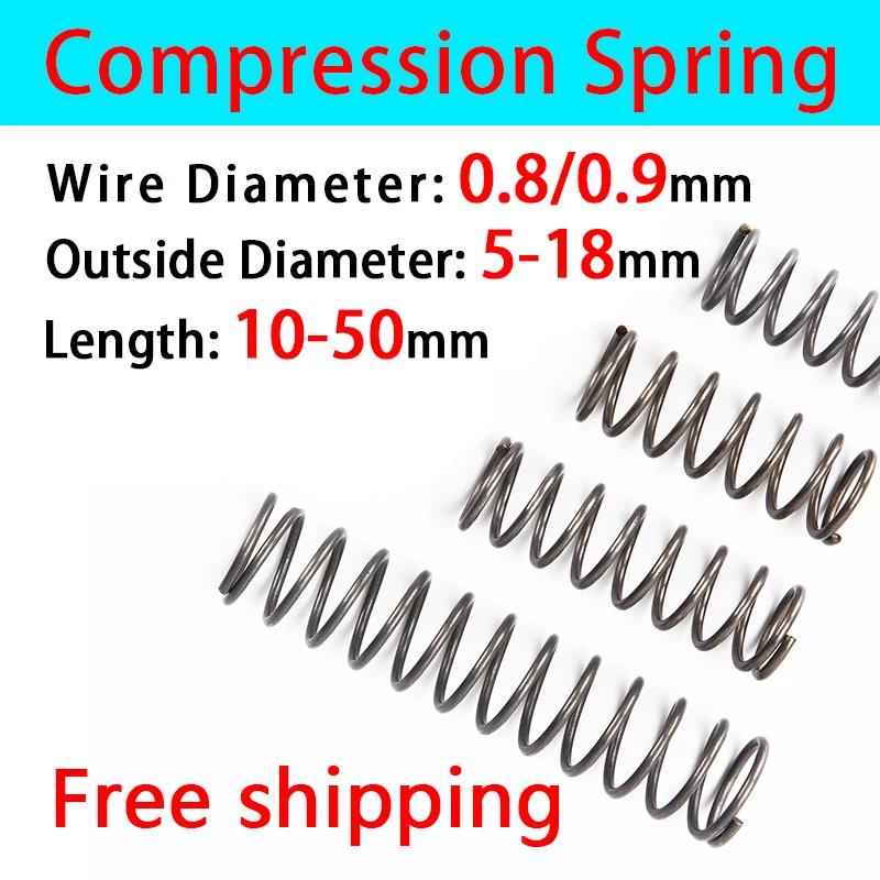 Wire Diameter 0.8/0.9mm Outer Diameter 5-18mm Compressed Spring  Return Spring