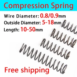 Wire Diameter 0.8/0.9mm Outer Diameter 5-18mm Compressed Spring  Return Spring