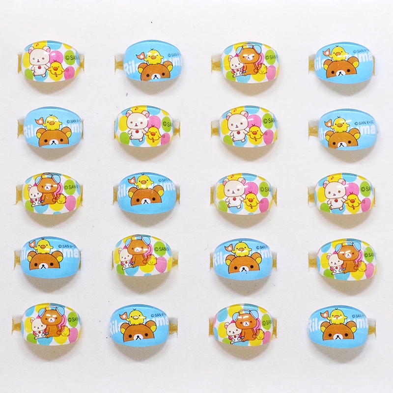 20 قطعة الكثير حلقة الدب مختلطة الاطفال خواتم جميلة الكرتون Rilakkuma الحيوان الدائري الأطفال مجوهرات للبنات هدايا الحفلات بالجملة