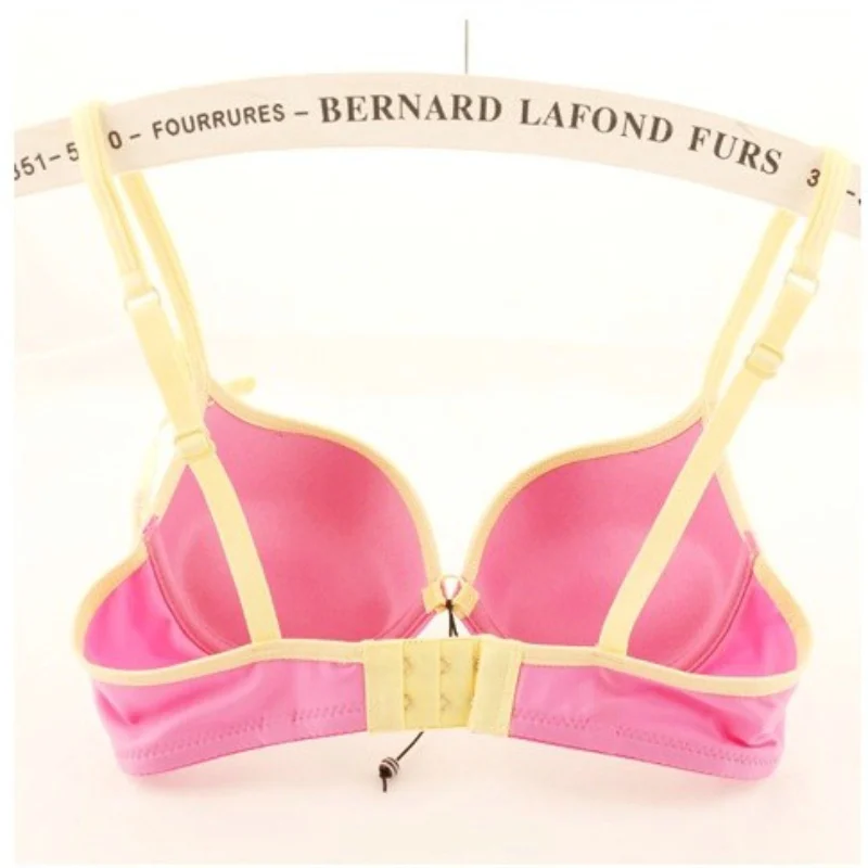 Japanese Candy Solid Color Cotton Lolita Bra Set Underwear Covered Edge Smooth Bras Breathable Underwire Lingerie Cute Girls