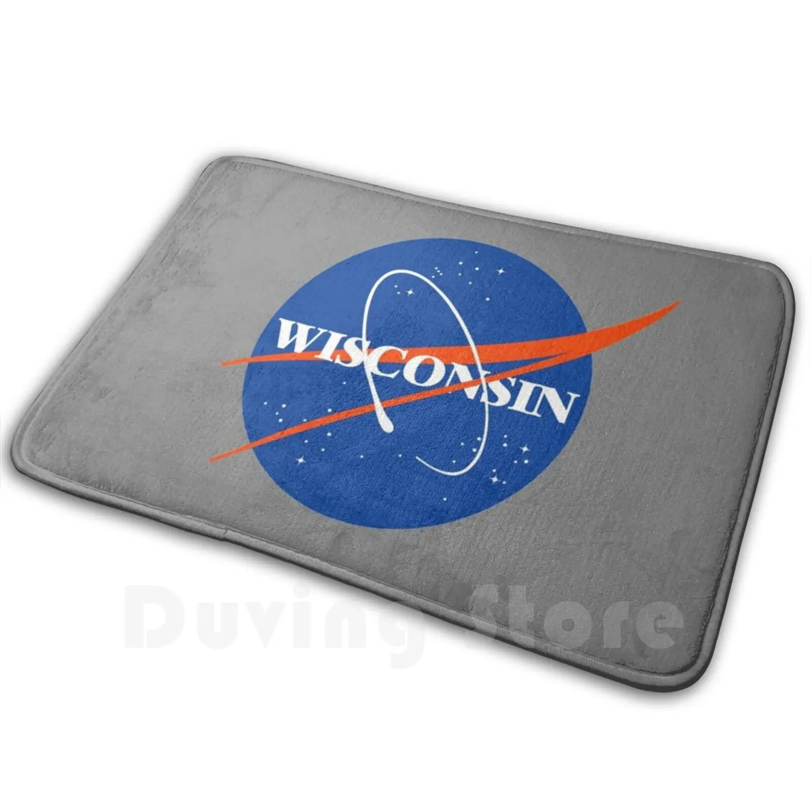 Wisconsin Logo Carpet Mat Rug Cushion Soft Astrology Space Galaxy Universe Retro Planets Moon Earth Venus America