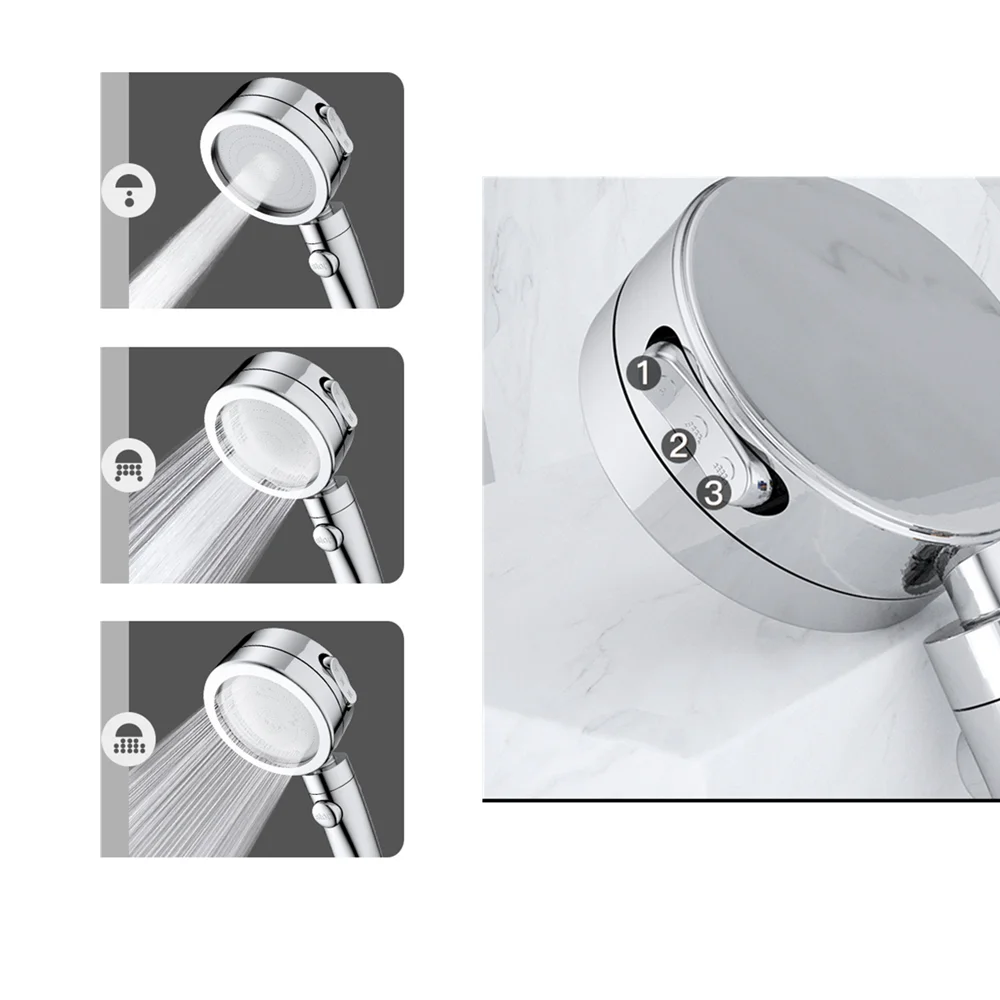 Handheld głowica prysznicowa wysokiego ciśnienia Chrome 3 Spary ustawienie z ON/OFF pauza przełącznik oszczędzania wody regulowany luksusowe Spa odpinany
