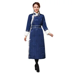 Winter Mongolian Robe Clothes for Women Ethnic Style Dress Costume Mongolian Coat