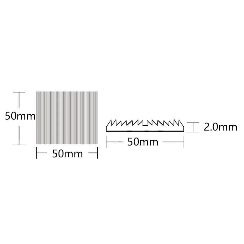 Linear Fresnel lens 50x50mm F150mm  Striped spot Precision inspection Wall lamp Special lighting  UV curing lamp Customizable