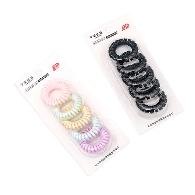 Korean version of fluorescent color phone line hair ring girl basic tie hair spring rubber band blister hair accessories