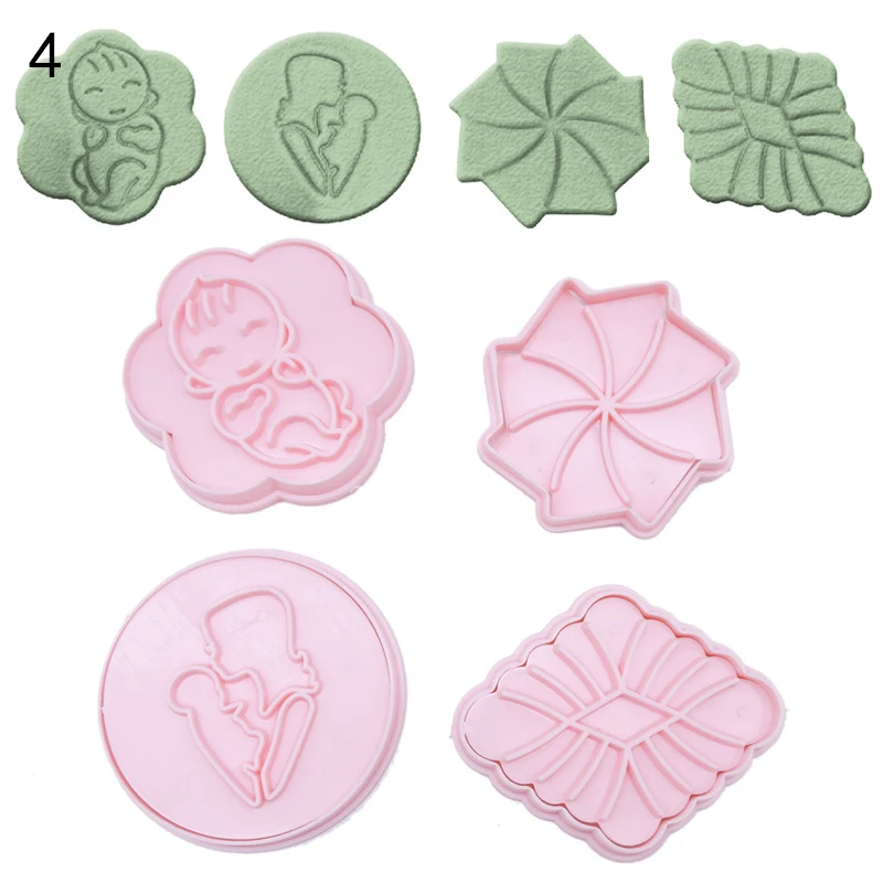 9 Styles 4Pcs/Lot Cookie Cutter Biscuit Sugar Mold Baking Sugar Chocolate Fondant Party Mould For Cupcake Cake Decorating Tools