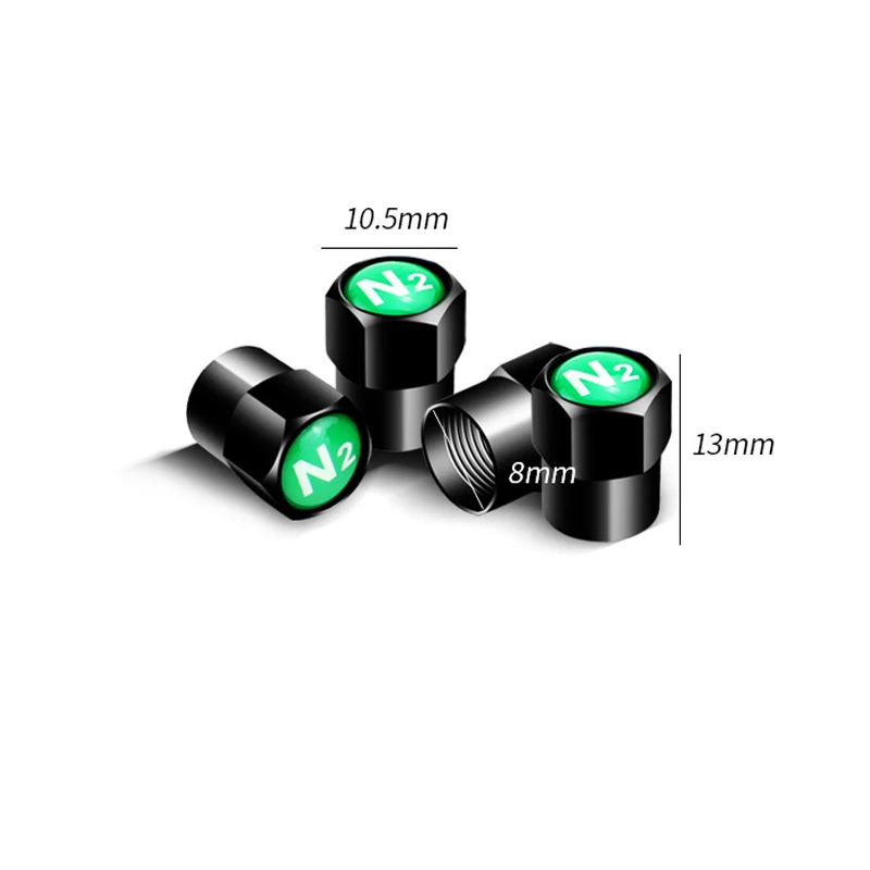 4pcs/set Nitrogen Green Copper Tire Stem Valve Caps Covers Car Accessories Auto Accessories Tire Wheel Rim Dust Cover
