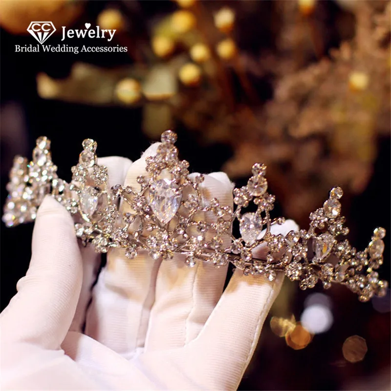 

CC Crown for Women Bridal Tiara Wedding Hair Accessories for Bride Bridesmaids Queen Crowns Jewelry Charm Fine Party Gift HG701