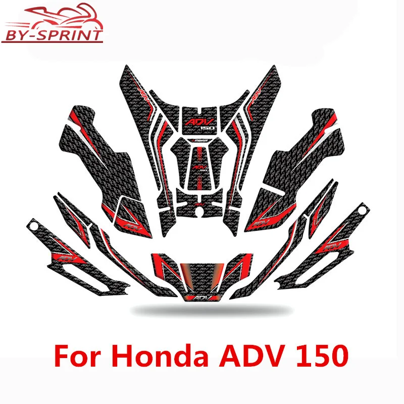 

For ADV150 ADV 150 adv150 Motorcycle 3D Decal Sticker Protective Cover Fuel Tank Fish Bone Front Fairing Sticker Side Decal Set