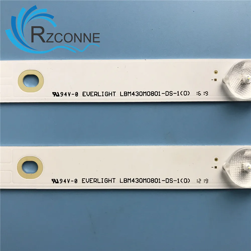 Fita de retroiluminação led 850mm 8 lâmpadas para tv lcd de 43 polegadas modelo (0) 3v/led