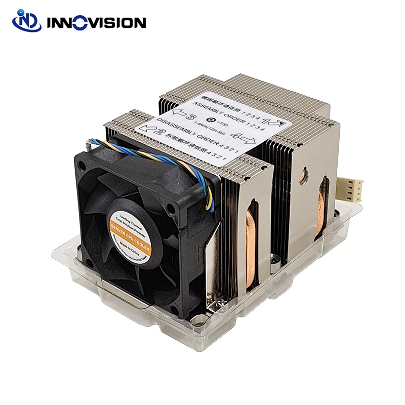 

New 3647 Narrow ILM CPU Fan 2U Server CPU Cooler for Narrow LGA3647 with 4heating pipes Active heatsink TDP 205W -255W